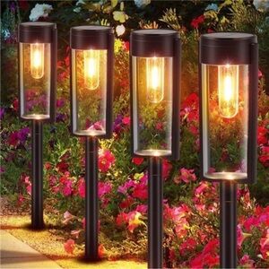 - Solar Pathway Lights Outdoor, New Upgraded 6 Pack Solar Outdoor Lights New